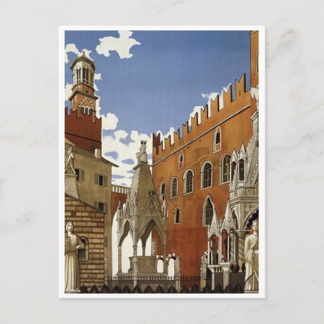 Vintag Italien Reiseplakat Postkarte (Vorderseite)