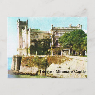 Vintag Italien, Triest, Schloss Miramare Postkarte