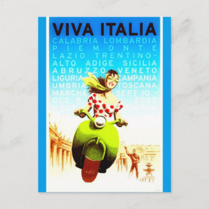 Vintag Italien Viva Italia Retro Reiseplakat Postkarte