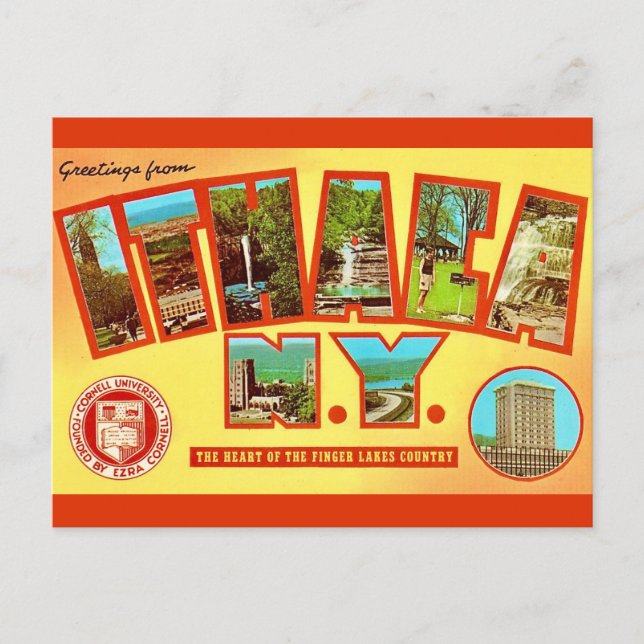 Vintag Ithica New York Grußkarte Postkarte (Vorderseite)