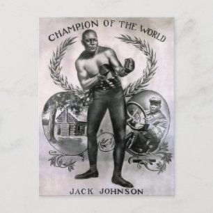 Vintag Jack Johnson Postkarte