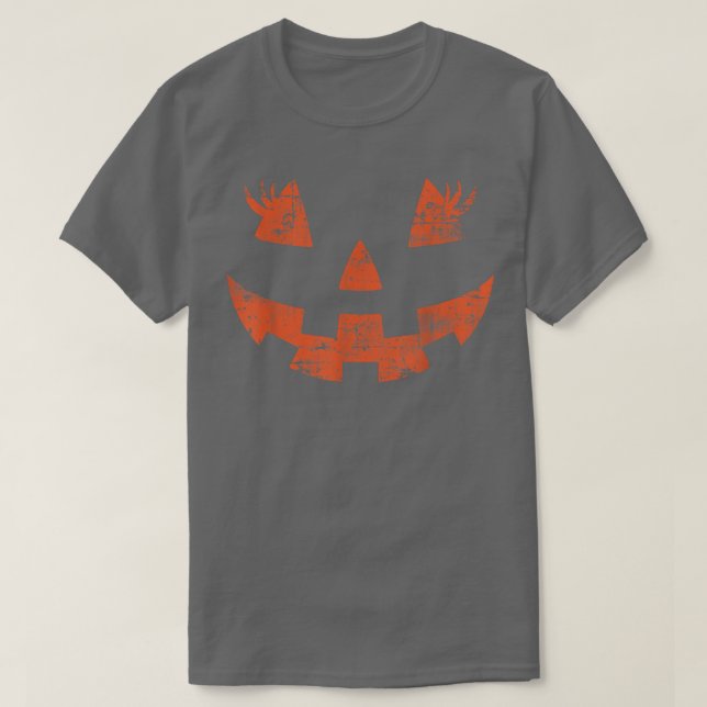 Vintag JackOLantern Gesichtskürbis Eyelashes T-Shirt (Design vorne)