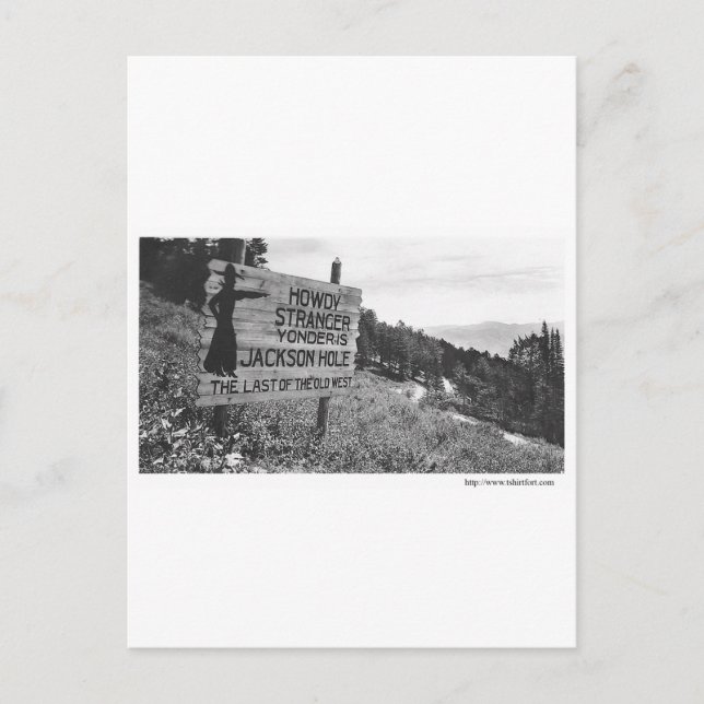 Vintag Jackson Hole Postkarte (Vorderseite)