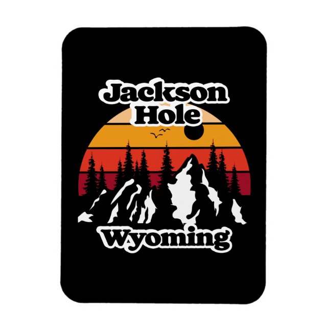 Vintag Jackson Hole Wyoming Magnet (Vertikal)