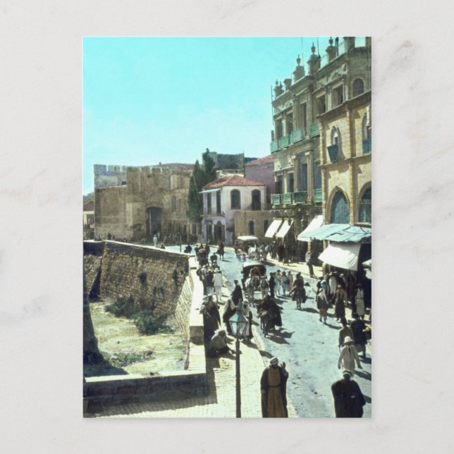 Vintag Jaffa Gate Jerusalem Israel 1950 - 1977 Postkarte (Vorderseite)