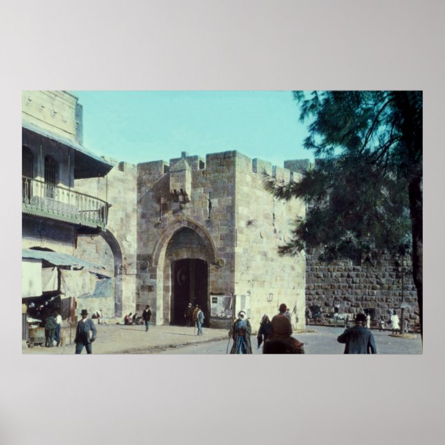 Vintag Jaffa Gate Jerusalem Israel 1950 - 77 Poster (Vorne)