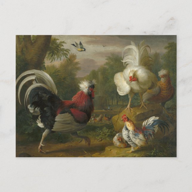 Vintag Jakob Bogdani Der Kampf der Cocktails Postkarte (Vorderseite)