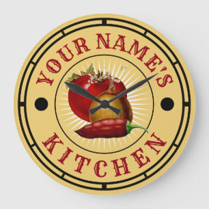 Vintag Jalapeno Tomato Zwiebel Salsa Große Wanduhr