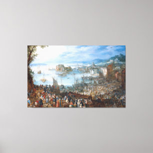 Vintag Jan Brueghel, der große Fischmarkt Leinwanddruck