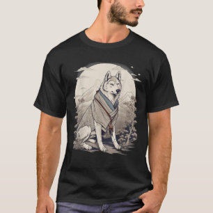 Vintag Japanisch Art Samurai Siberian Husky Dog T T-Shirt