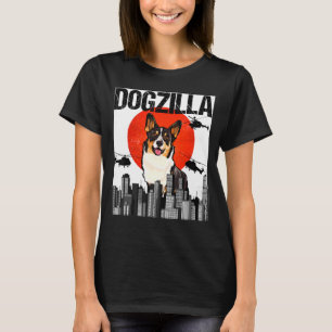 Vintag Japanisch Dogzilla Cardigan Welsh Corgi T-Shirt