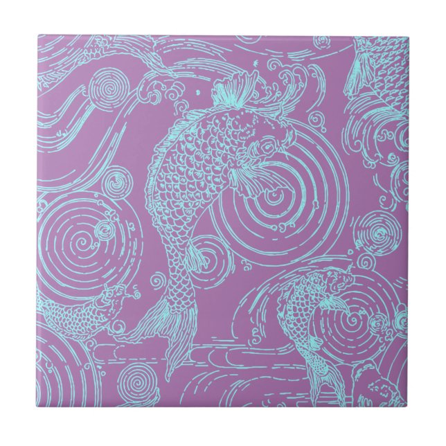 Vintag Japanisch Koi Fliese (Vorderseite)