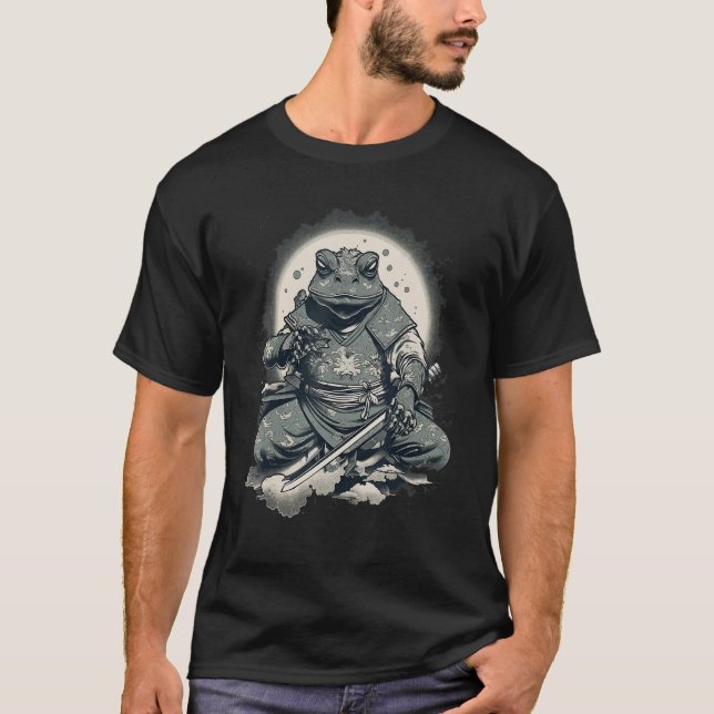 Vintag Japanisch Samurai Frog T-Shirt (Vorderseite)