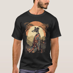 Vintag Japanisch Samurai Italienischer Greyhound D T-Shirt