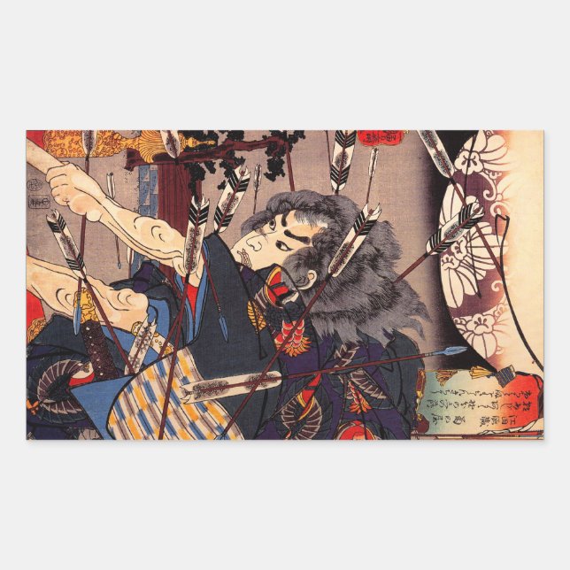 Vintag Japanisch Samurai Stickers (Vorderseite)