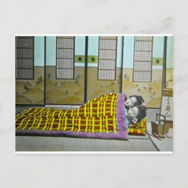 Vintag Japanisch Tagaki Sleeping Geisha Postkarte (Vorderseite)