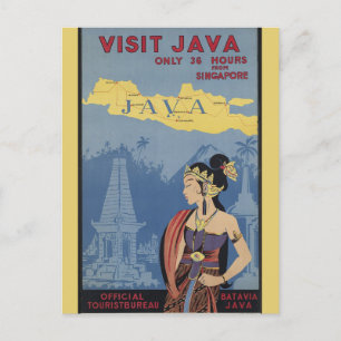 Vintag Java Indonesia Travel Postkarte