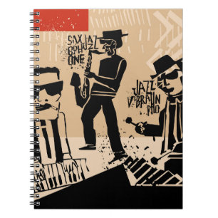 Vintag Jazz Band Poster: Cooles Design Notizblock