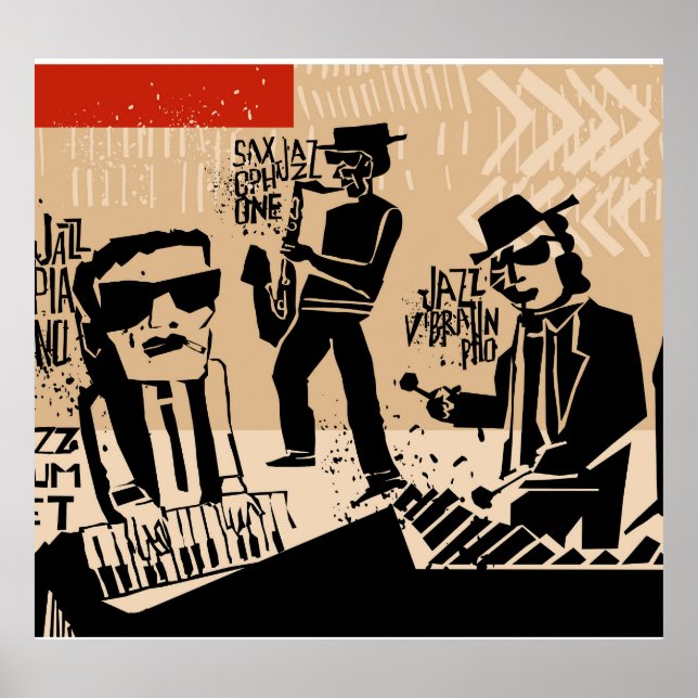 Vintag Jazz Band Poster: Cooles Design Poster (Vorne)