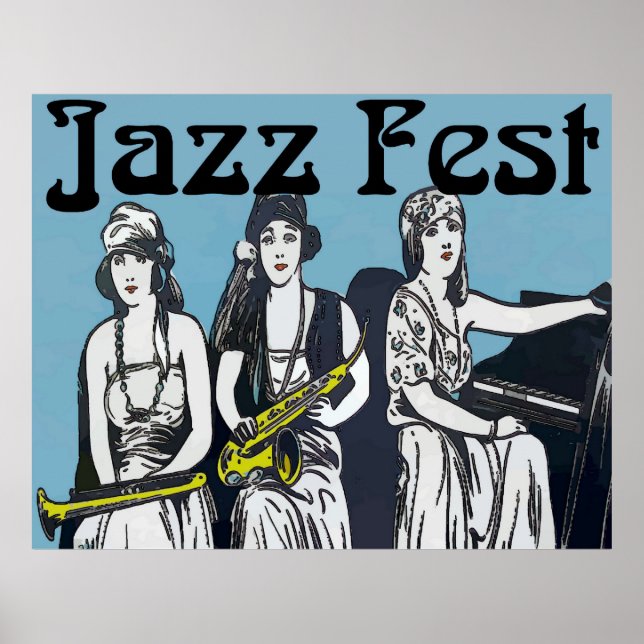 Vintag Jazz Fest Women Poster (Vorne)