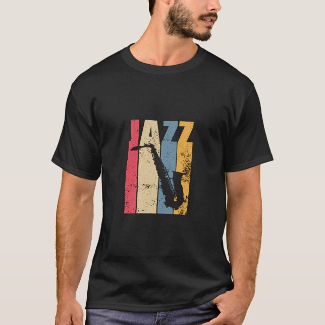 Vintag Jazz Saxophone-Geschenk T-Shirt (Vorderseite)