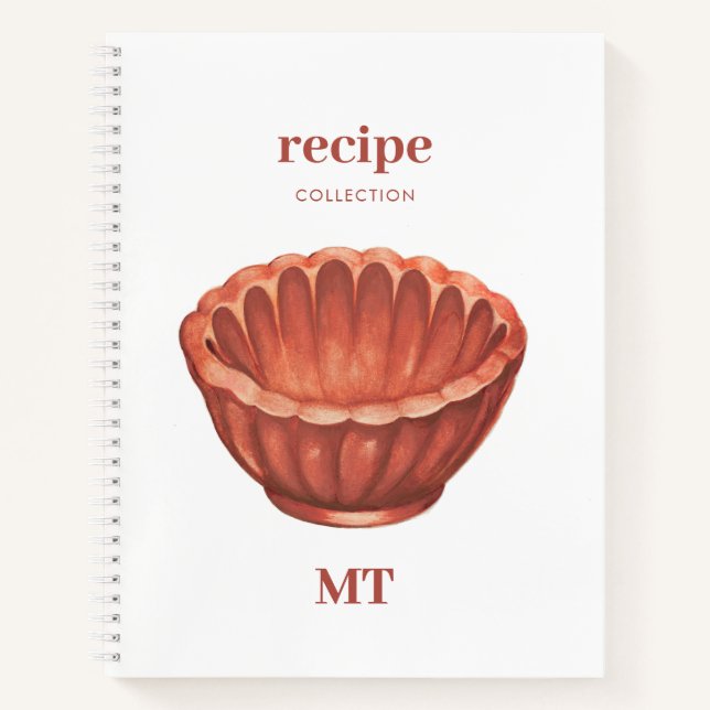 Vintag Jelly Mold Recipe Cookbook Monogram Notizbuch (Vorderseite)