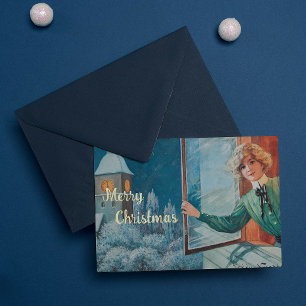 Vintag Jenny Nyström Custom Frohe Weihnachten Folien Feiertagskarte