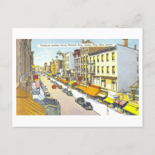 Vintag Jersey City, New Jersey, Downtown View Postkarte