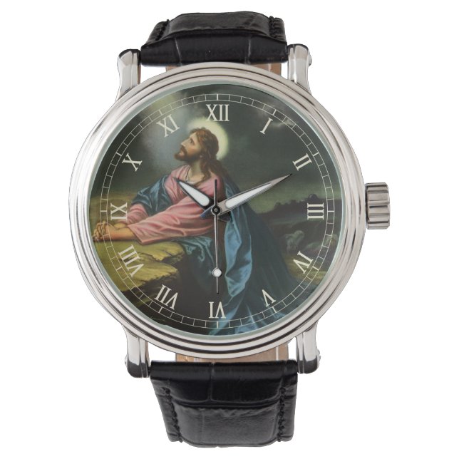 Vintag Jesus Christus beten, Garten von Gethsemane Armbanduhr (Vorderseite)