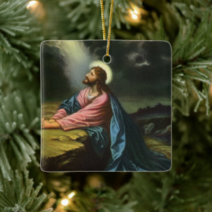 Vintag Jesus Christus beten, Garten von Gethsemane Keramikornament