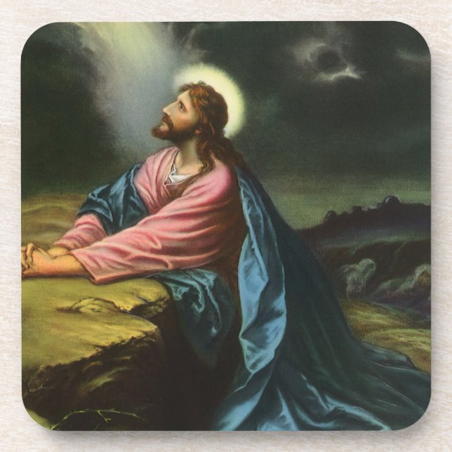 Vintag Jesus Christus beten, Garten von Gethsemane Untersetzer (Vorderseite)