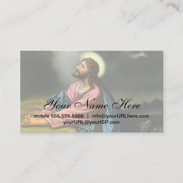 Vintag Jesus Christus beten, Garten von Gethsemane Visitenkarte (Vorderseite)