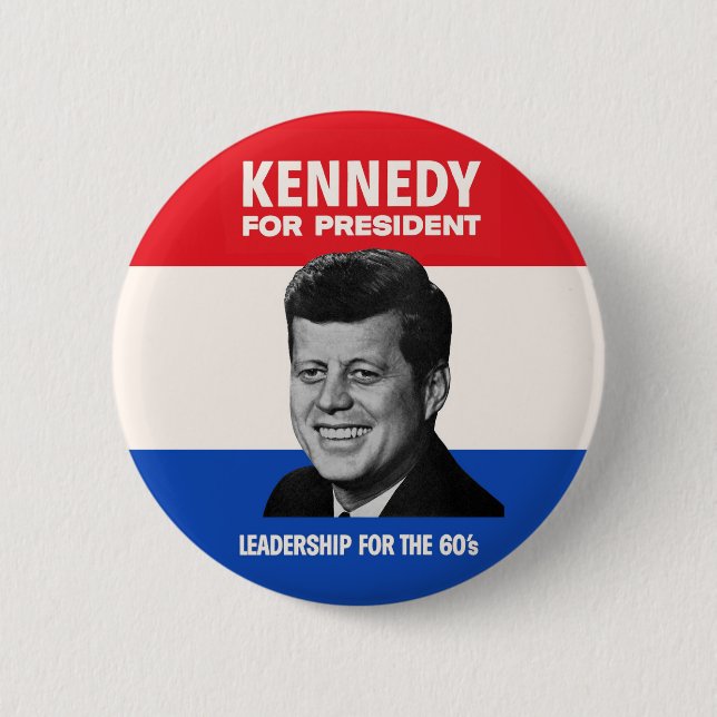 Vintag JFK Kennedy für Präsidentschaftskampagne 19 Button (Vorderseite)