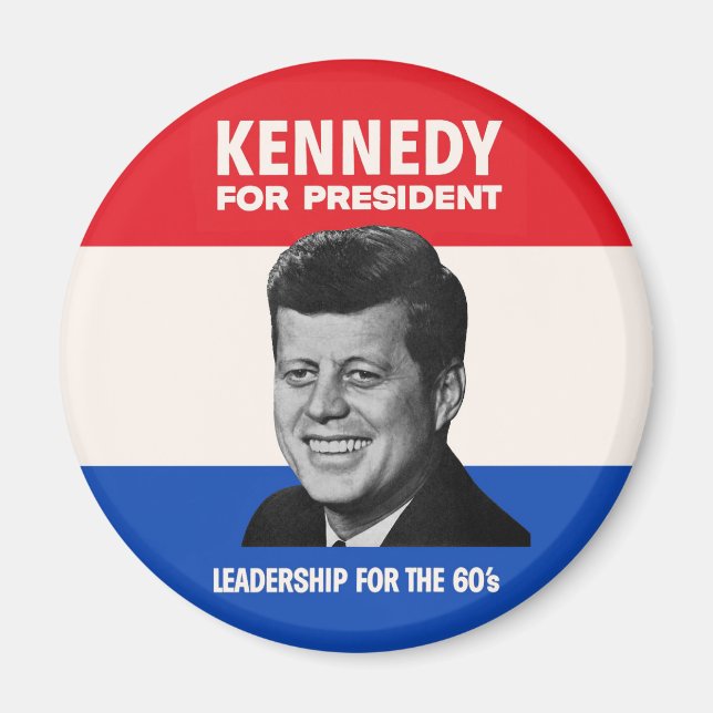 Vintag JFK Kennedy für Präsidentschaftskampagne 19 Magnet (Vorne)