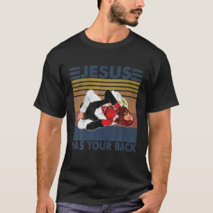 Vintag Jiu Jitsu Jesus hat Ihren Vintagen Rücken T-Shirt