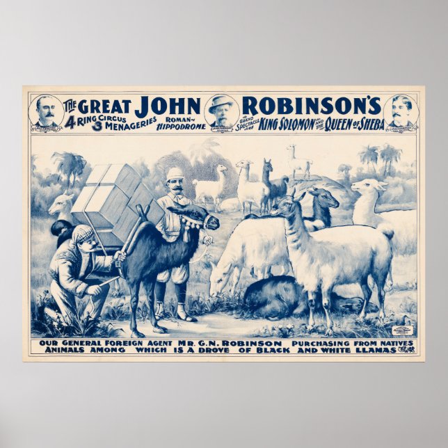 Vintag John Robinson Circus Poster (Vorne)