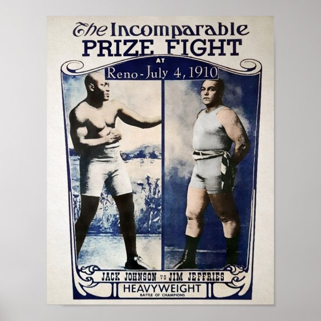 Vintag Johnson VS Jeffries Prize Fight Poster (Vorne)