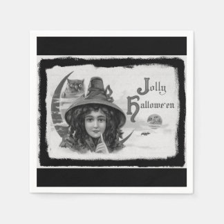 Vintag Jolly Halloween Hexe Serviette