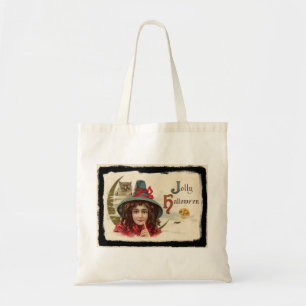 Vintag Jolly Halloween Hexe Tragetasche