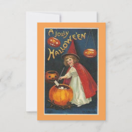 Vintag Jolly Halloween Hexe und Pumpkins