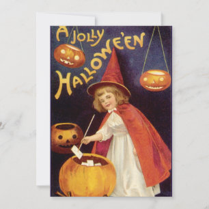 Vintag Jolly Halloween Hexe von Ellen Clapsaddle Einladung
