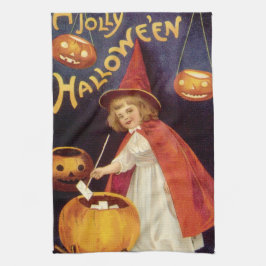Vintag Jolly Halloween Hexe von Ellen Clapsaddle Handtuch