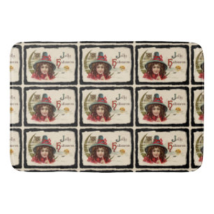 Vintag Jolly Halloween Witch Pattern Badematte