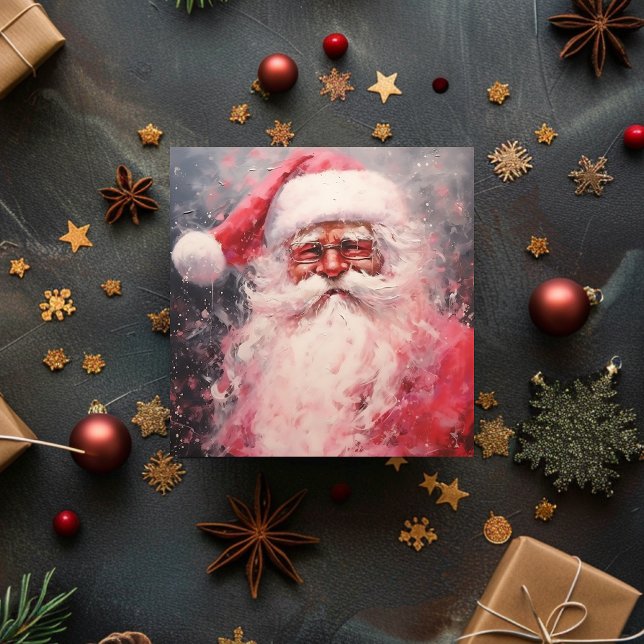 Vintag Jolly Retro Santa Claus Feiertagskarte (Vintage Jolly Retro Santa Claus Holiday Card)