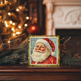 Vintag Jolly Santa Christmas Briefmarke Feiertagskarte