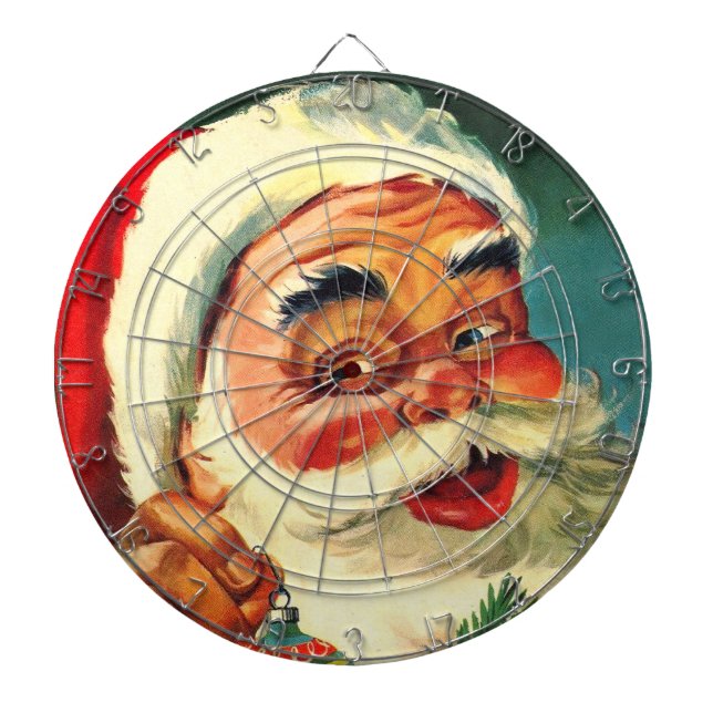 Vintag Jolly Santa Claus Weihnachts-Dartboard Dartscheibe (vorne)