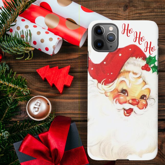Vintag Jolly Santa Custom Christmas iPhone Hülle (Vintage Jolly Santa Custom Christmas Holiday Phone Case / Select your case size when ordering.)