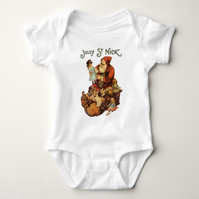 Vintag Jolly St. Nick Baby Bodysuit Strampler (Vorderseite)