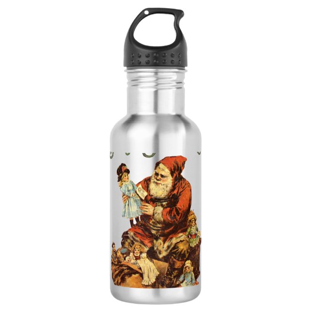 Vintag Jolly St. Nick Edelstahlflasche (Vorderseite)