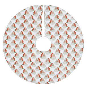 Vintag Jolly St. Nick Weihnachten Polyester Weihnachtsbaumdecke